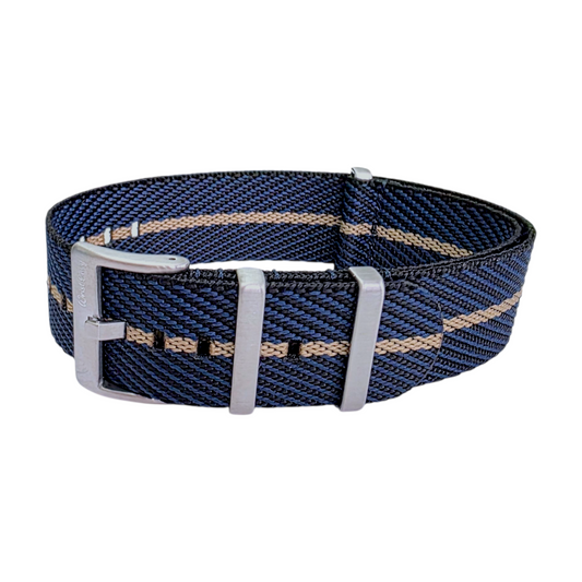 Aeris Flex Nylon Military Watch Strap Black Blue Khaki 20mm 22mm