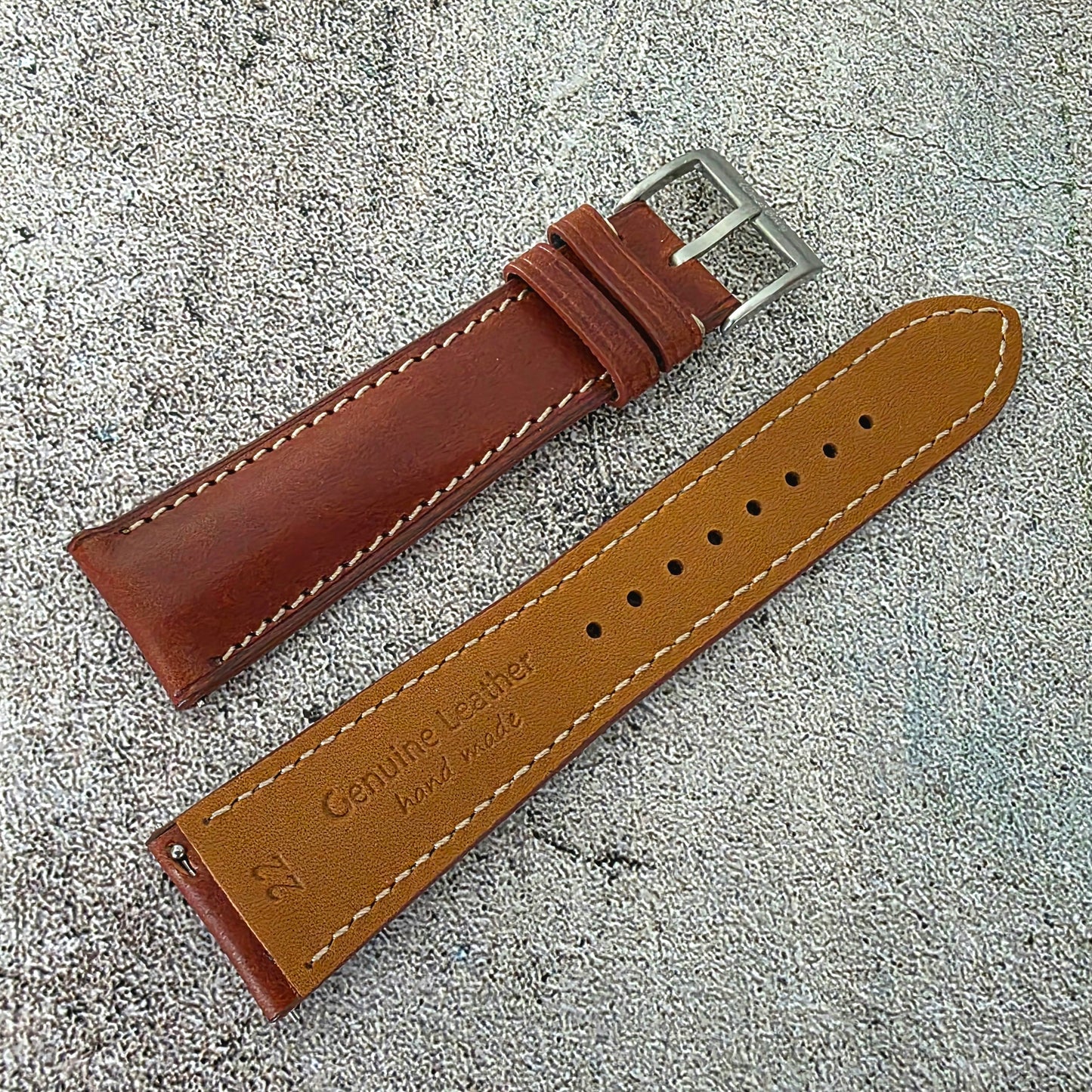 Buttero Leather Strap 20mm 22mm Chestnut Brown