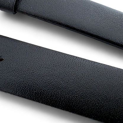 Infinity Edge Italian Leather Watch Strap 18mm 20mm Black