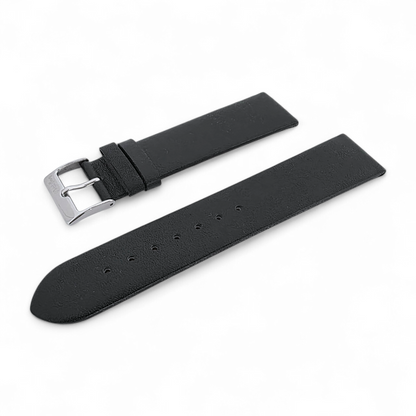 Infinity Edge Italian Leather Watch Strap 18mm 20mm Black