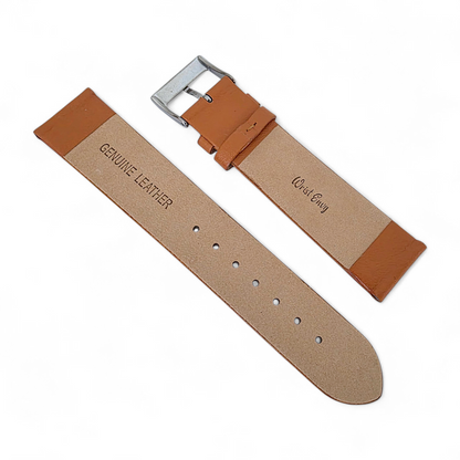 Infinity Edge Italian Leather Watch Strap 18mm 20mm Orange Tan