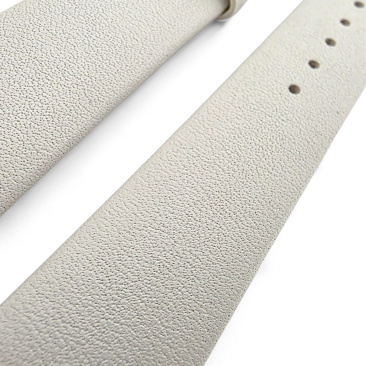Infinity Edge Italian Leather Watch Strap 18mm 20mm Starlight Cream