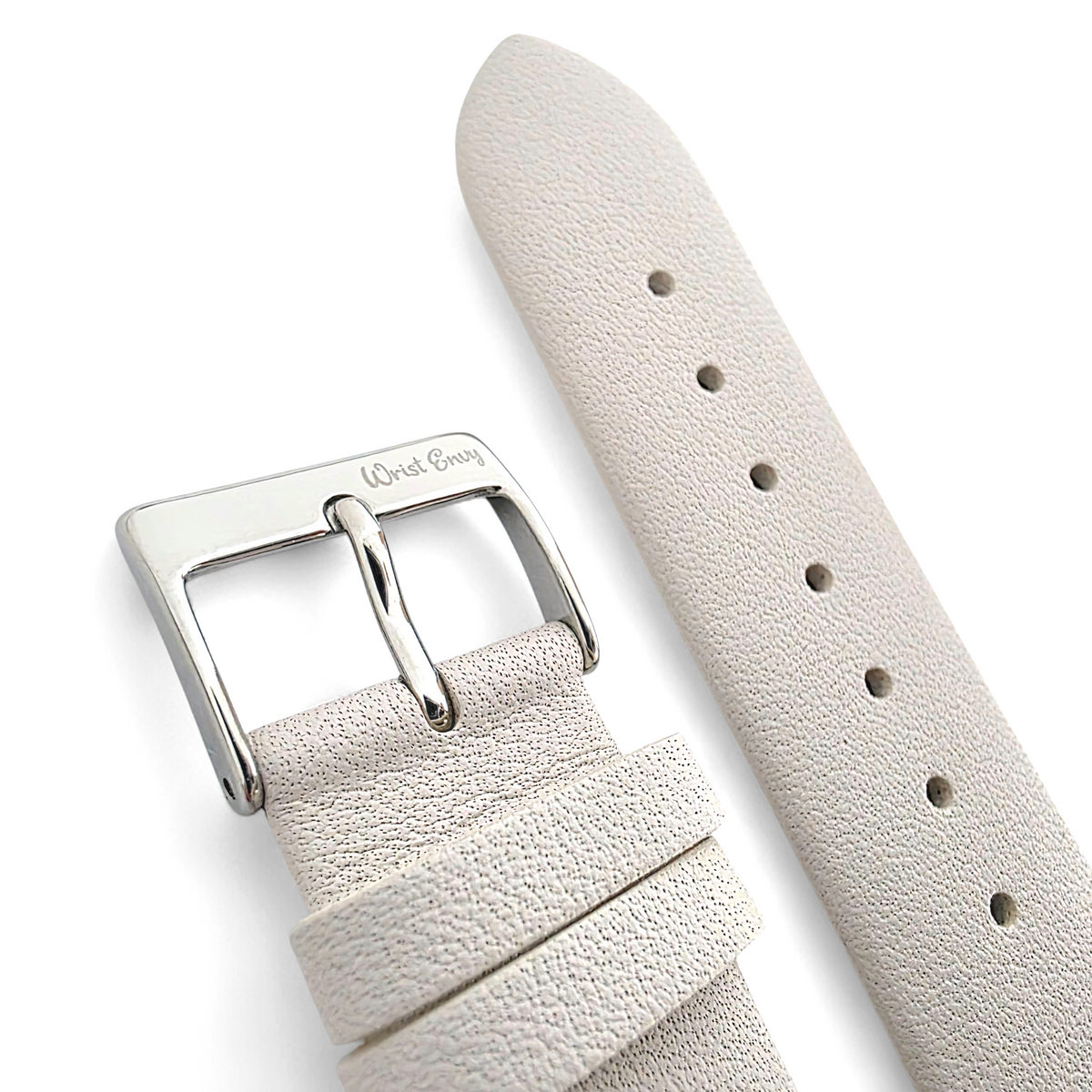 Infinity Edge Italian Leather Watch Strap 18mm 20mm Starlight Cream