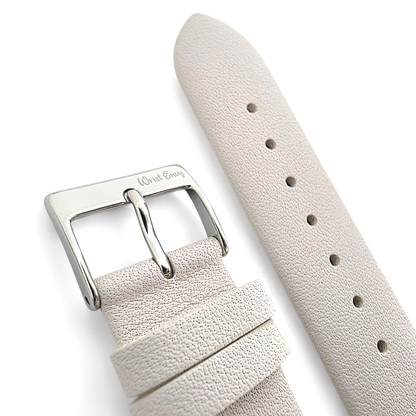 Infinity Edge Italian Leather Watch Strap 18mm 20mm Starlight Cream