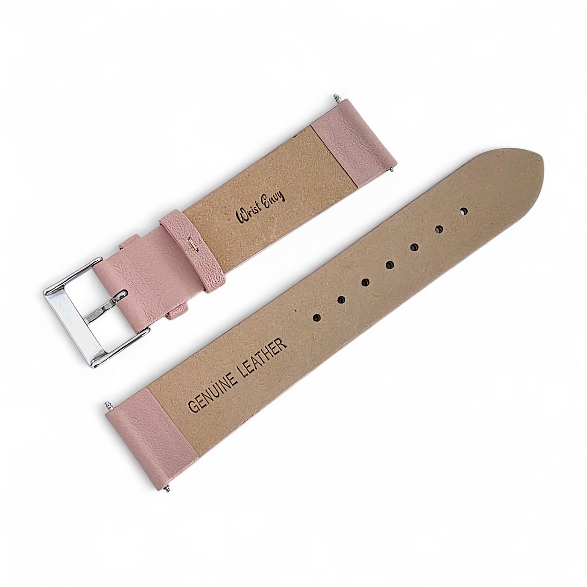 Infinity Edge Italian Leather Watch Strap 20mm Pink