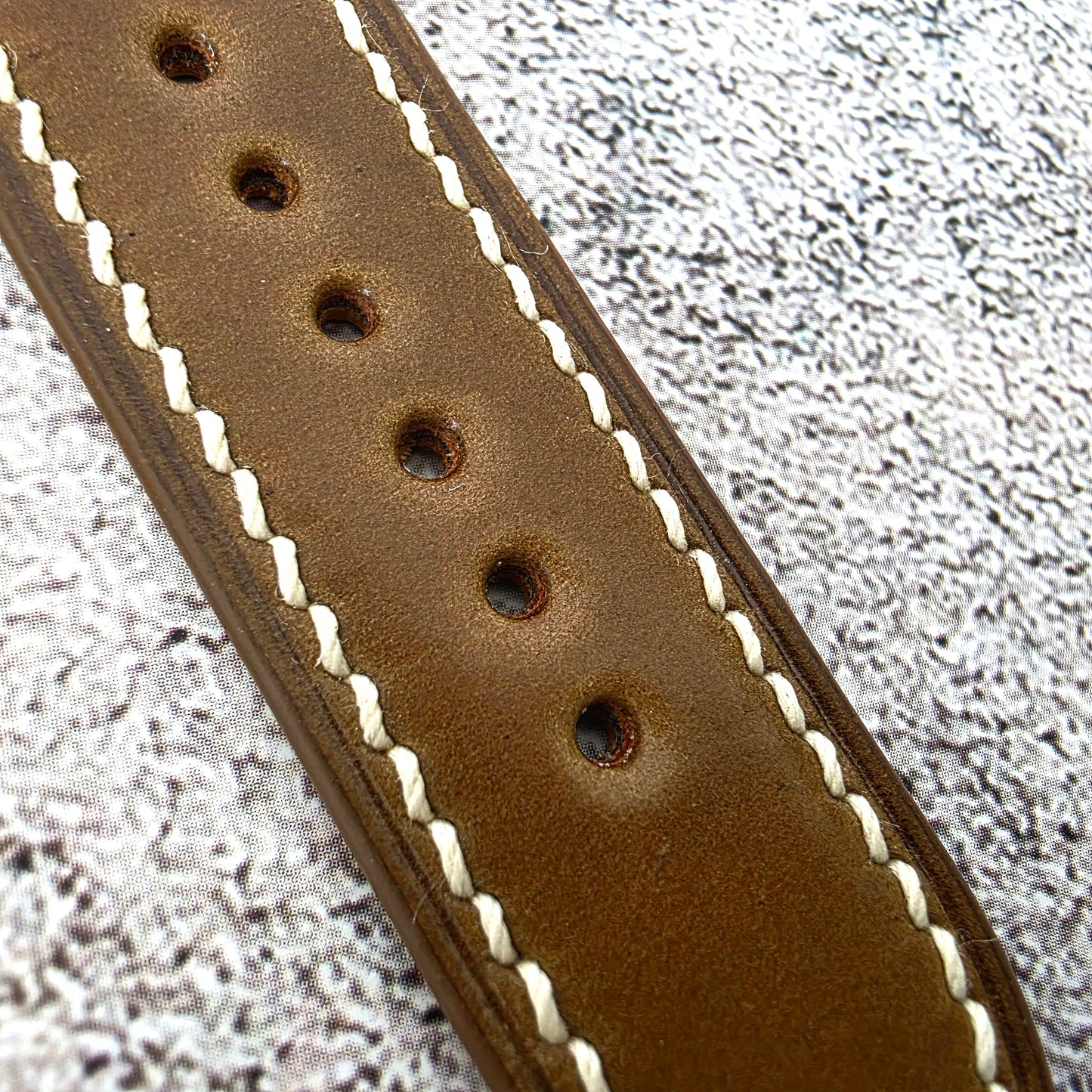 Shell Cordovan Hand Stitched Leather Strap 20mm