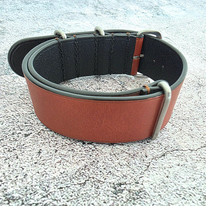 French Novonappa Leather One Piece Strap 20mm Brown