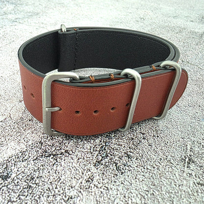 French Novonappa Leather One Piece Strap 20mm Brown