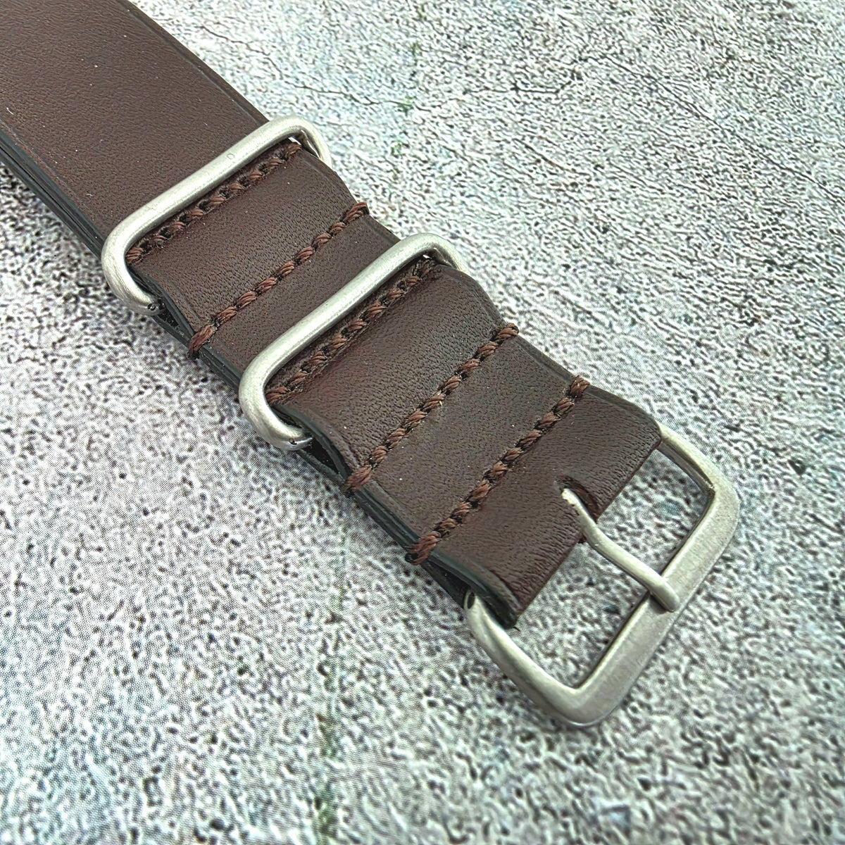 French Novonappa Leather One Piece Strap 20mm Dark Brown