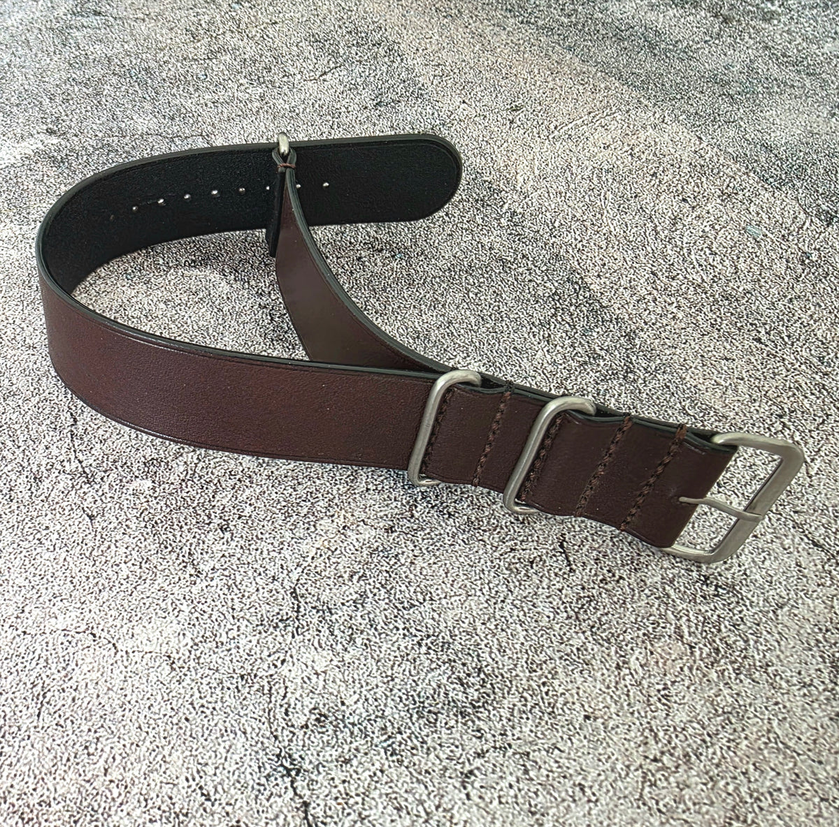 French Novonappa Leather One Piece Strap 20mm Dark Brown