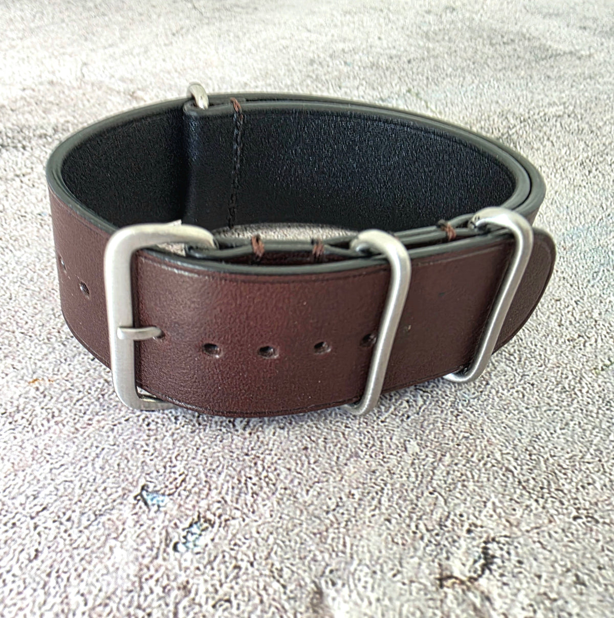 French Novonappa Leather One Piece Strap 20mm Dark Brown