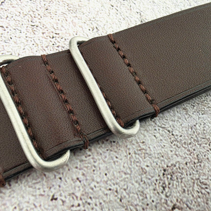 French Novonappa Leather One Piece Strap 20mm Dark Brown