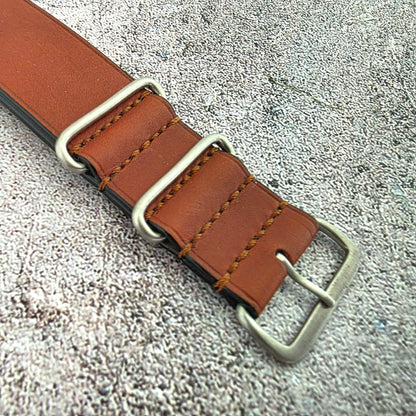 French Novonappa Leather One Piece Strap 20mm Brown