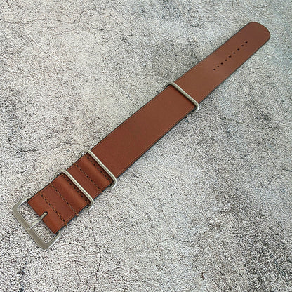 French Novonappa Leather One Piece Strap 20mm Brown