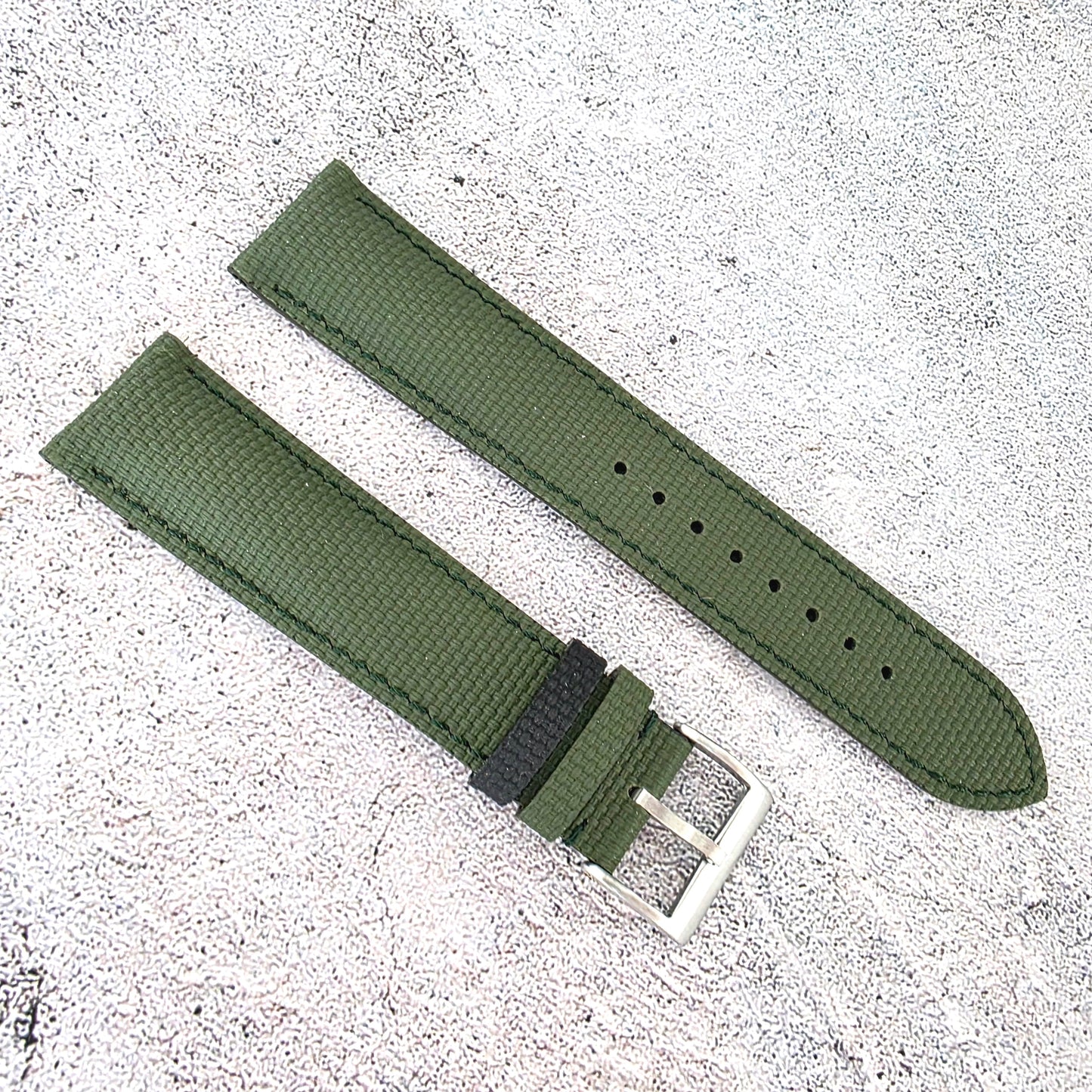 FKM Rubber Sailcloth Watch Strap Band 20mm Green