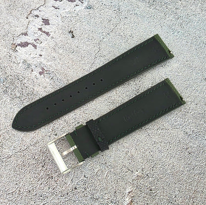 FKM Rubber Sailcloth Watch Strap Band 20mm Green