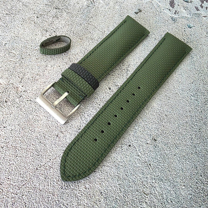 FKM Rubber Sailcloth Watch Strap Band 20mm Green