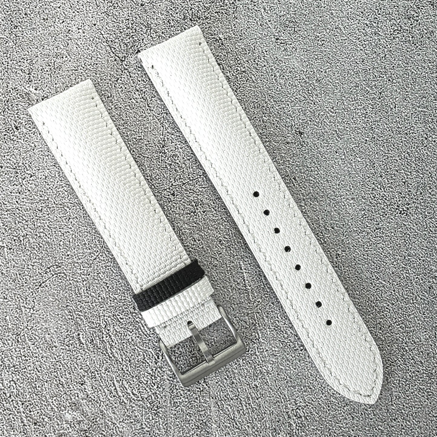 FKM Rubber Sailcloth Watch Strap Band 20mm White
