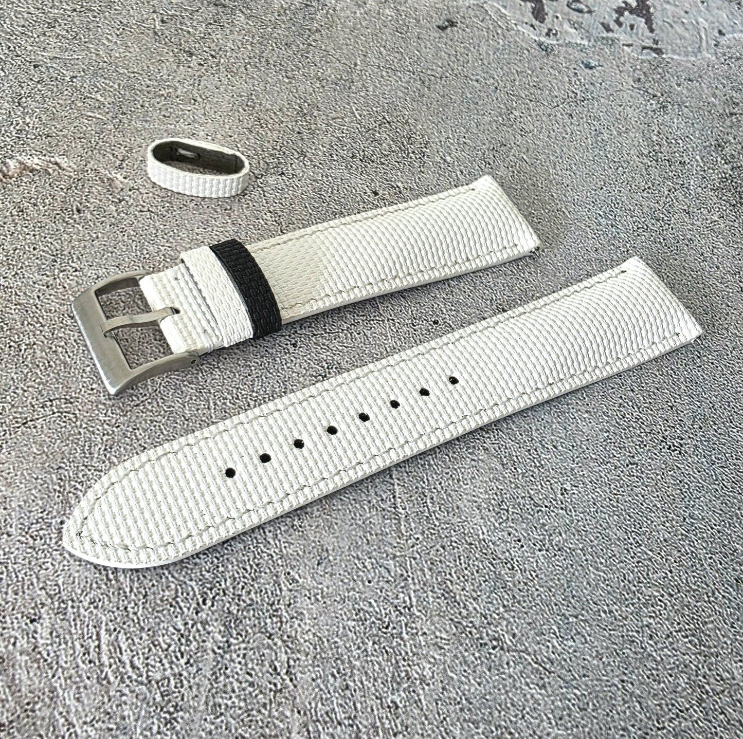 FKM Rubber Sailcloth Watch Strap Band 20mm White