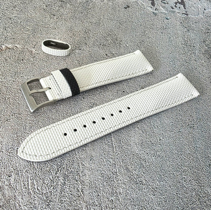 FKM Rubber Sailcloth Watch Strap Band 20mm White