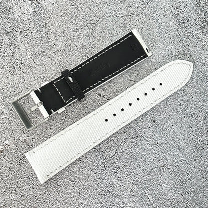 FKM Rubber Sailcloth Watch Strap Band 20mm White