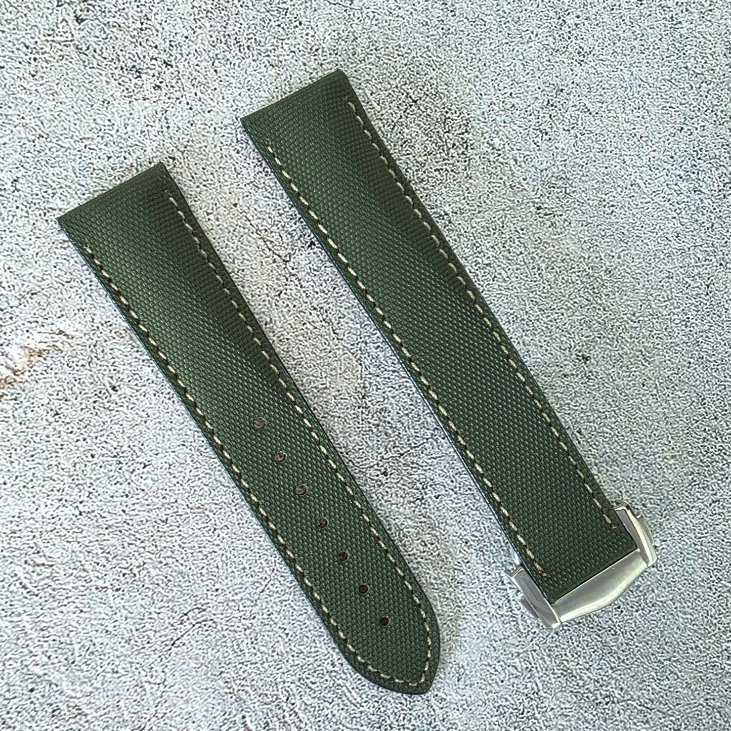Sailcloth Deployant Watch Strap Band 20mm Fern Green