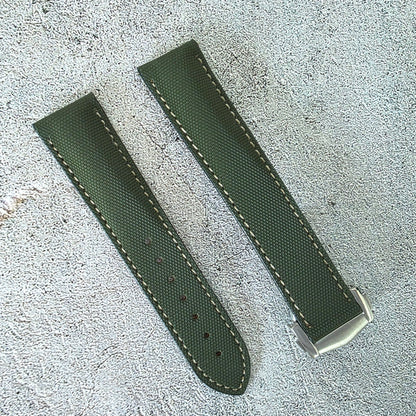Sailcloth Deployant Watch Strap Band 20mm Fern Green