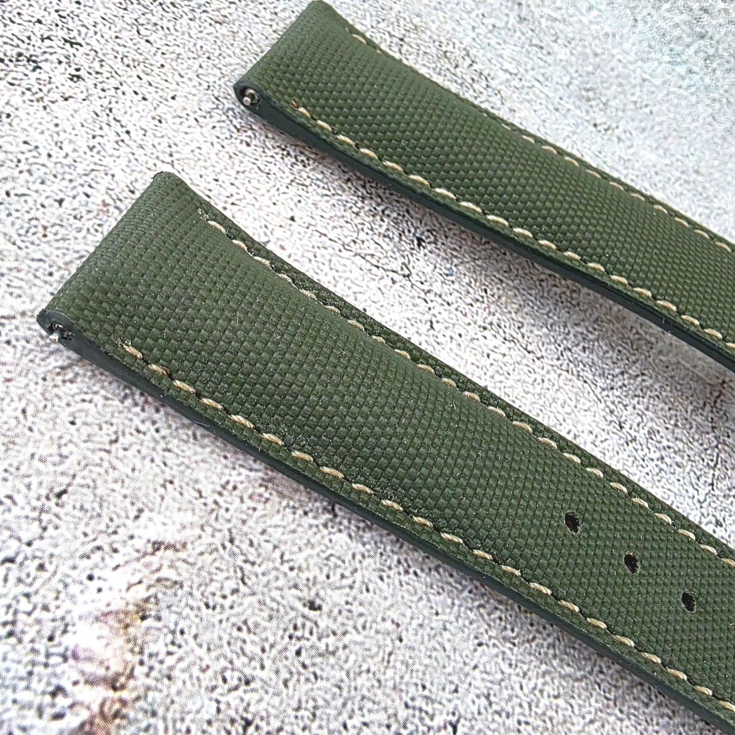Sailcloth Deployant Watch Strap Band 20mm Fern Green