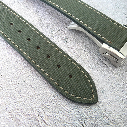 Sailcloth Deployant Watch Strap Band 20mm Fern Green