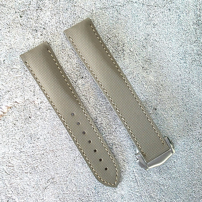 Sailcloth Deployant Watch Strap Band 20mm Taupe Beige