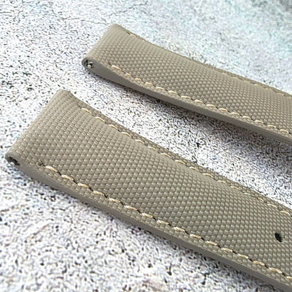 Sailcloth Deployant Watch Strap Band 20mm Taupe Beige