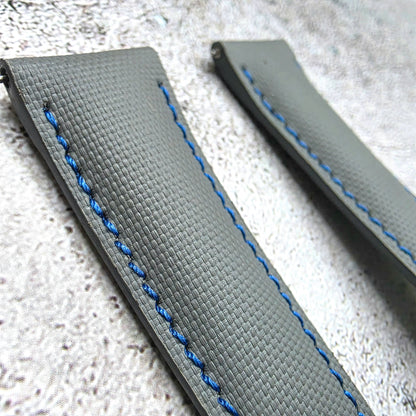 Sailcloth Deployant Watch Strap Band 20mm Grey Blue