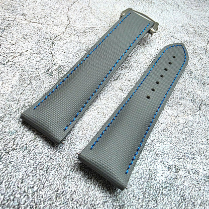 Sailcloth Deployant Watch Strap Band 20mm Grey Blue