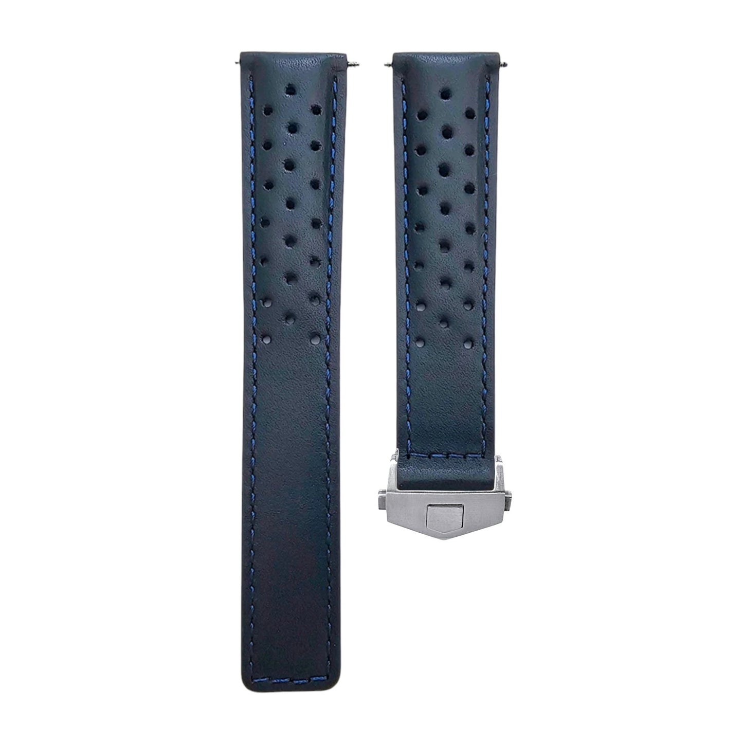 Luxury Calf Leather Rally Straps For Deployant Clasps All Blue