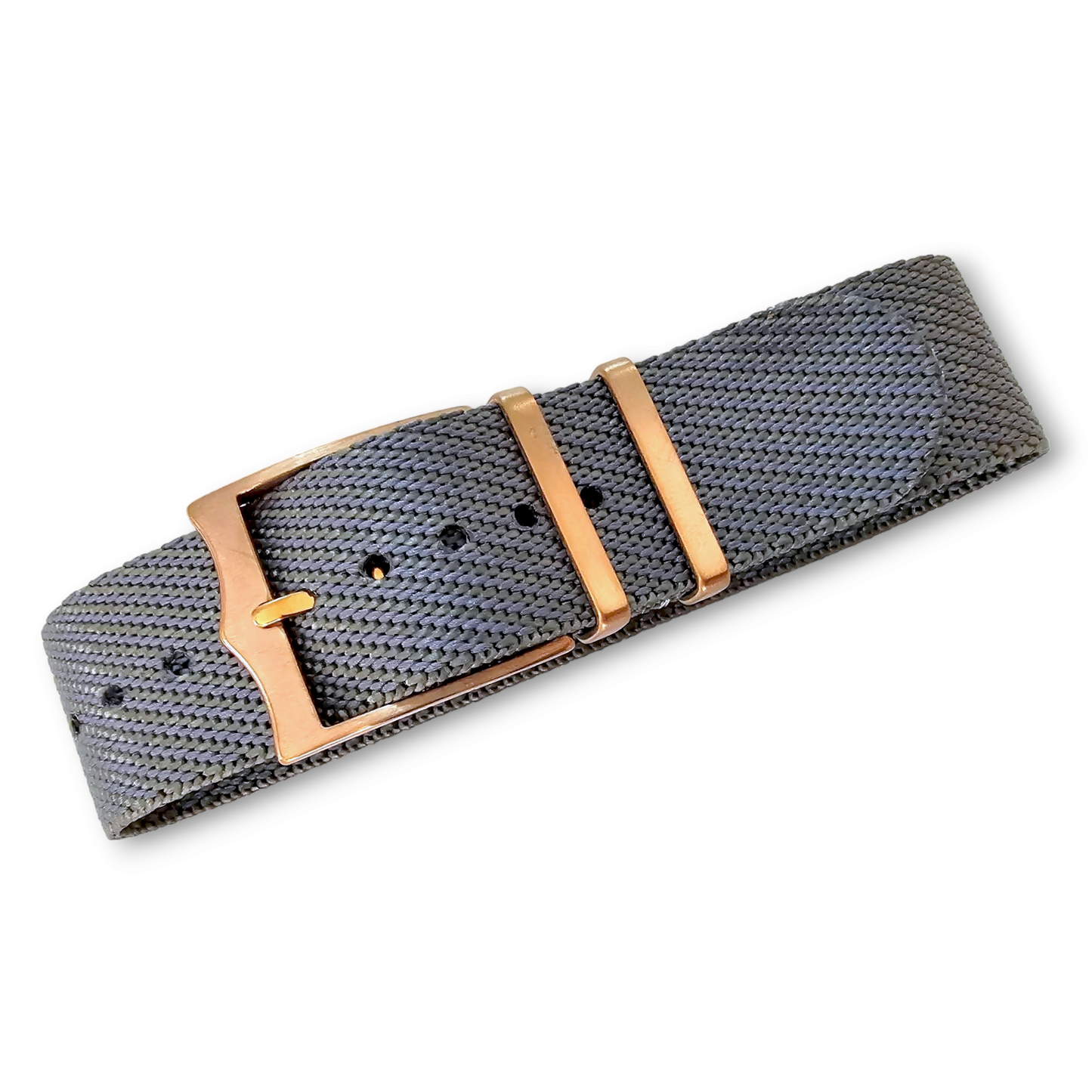 Bronze Buckle Single Pass Watch Strap Band Nylon 20mm 22mm