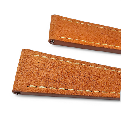 Italian Suede Watch Strap 20mm 22mm Terracotta Orange