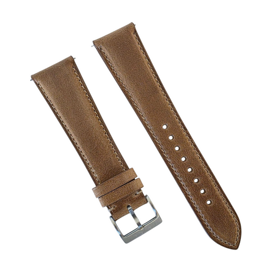 Genuine Horween Chromexcel Full Grain Leather Watch Strap 20mm 22mm Natural Brown