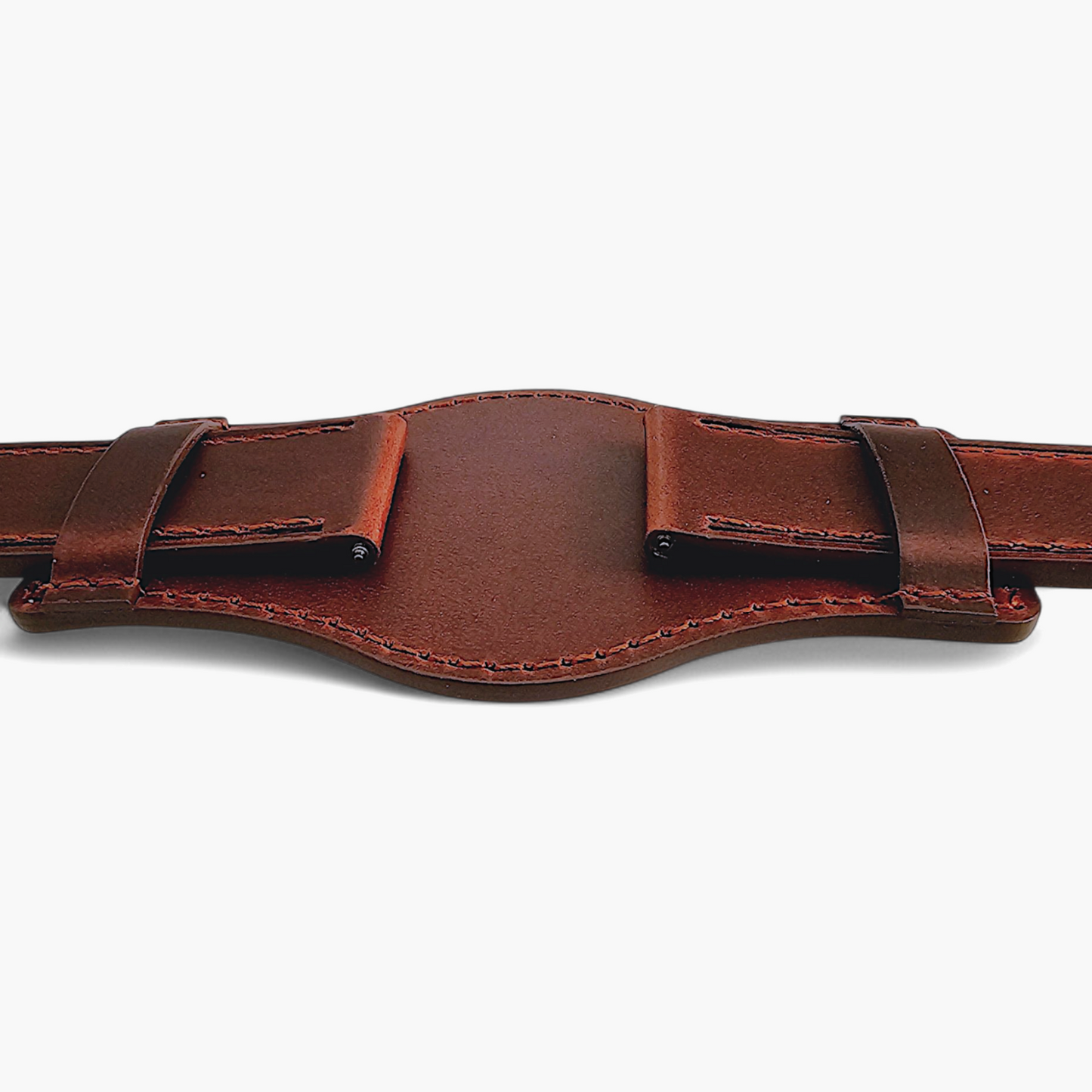 Bund Top Grain Leather Watch Strap 20mm 22mm Burnt Umber