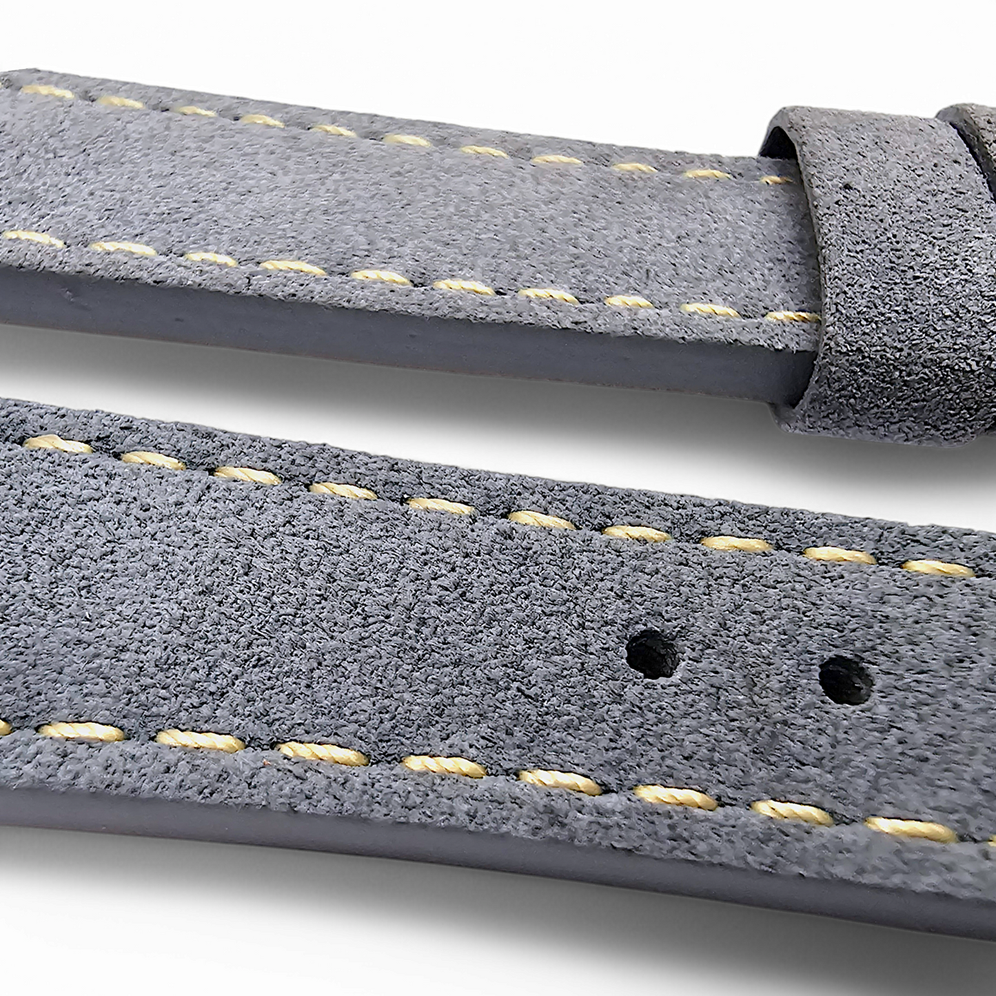 Italian Suede Watch Strap 20mm 22mm Steel Grey