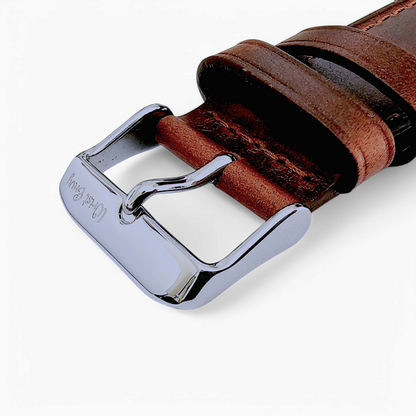 Bund Top Grain Leather Watch Strap 20mm 22mm Burnt Umber