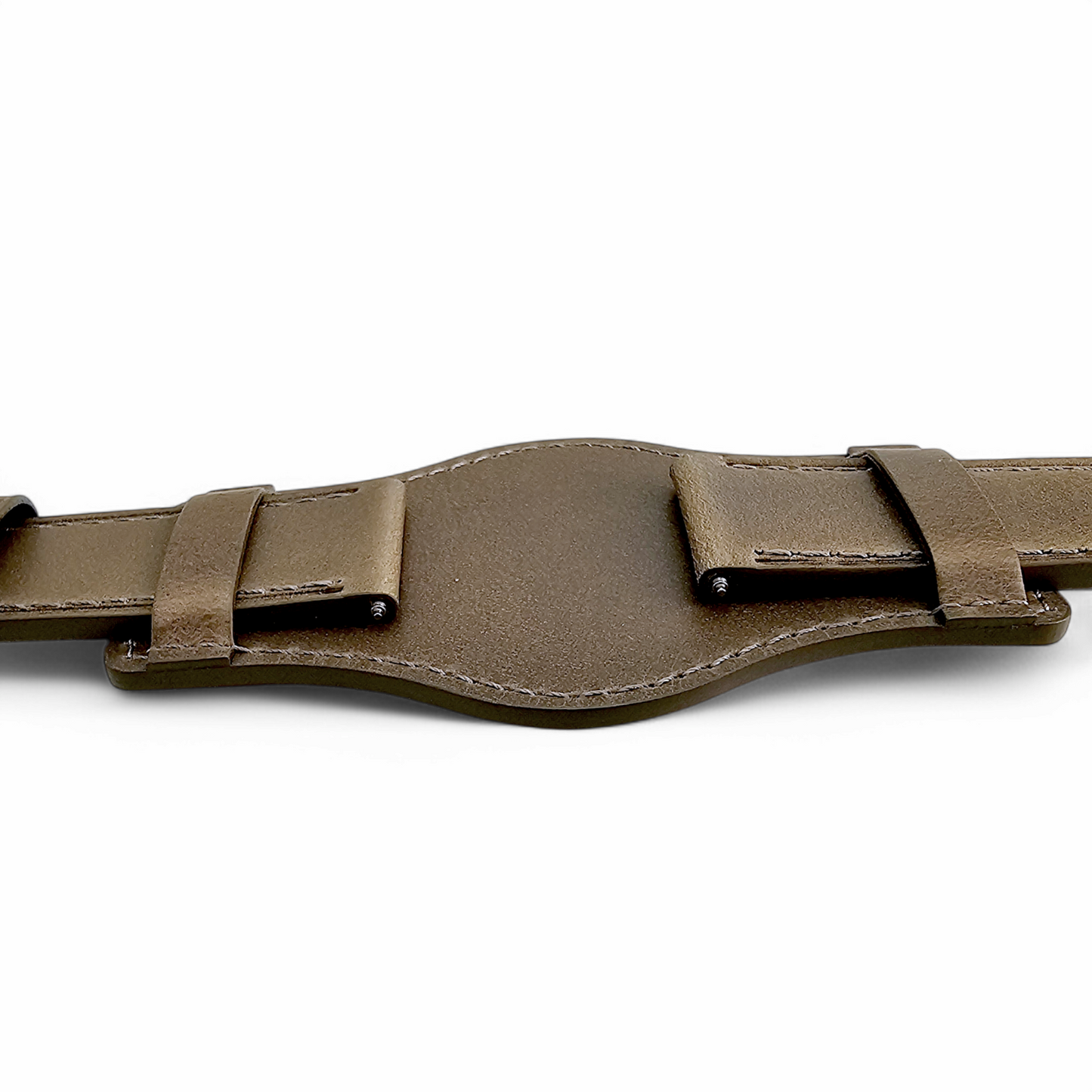 Bund Top Grain Leather Watch Strap 20mm 22mm Grey Brown Taupe