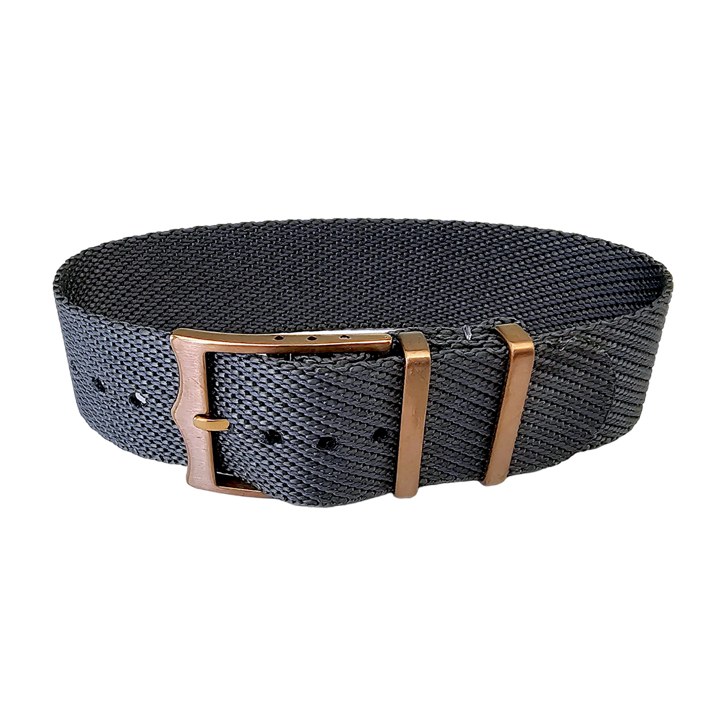 Bronze Buckle Single Pass Watch Strap Band Nylon 20mm 22mm