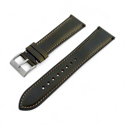 Genuine Horween Chromexcel Full Grain Leather Watch Strap 20mm 22mm Olive Green