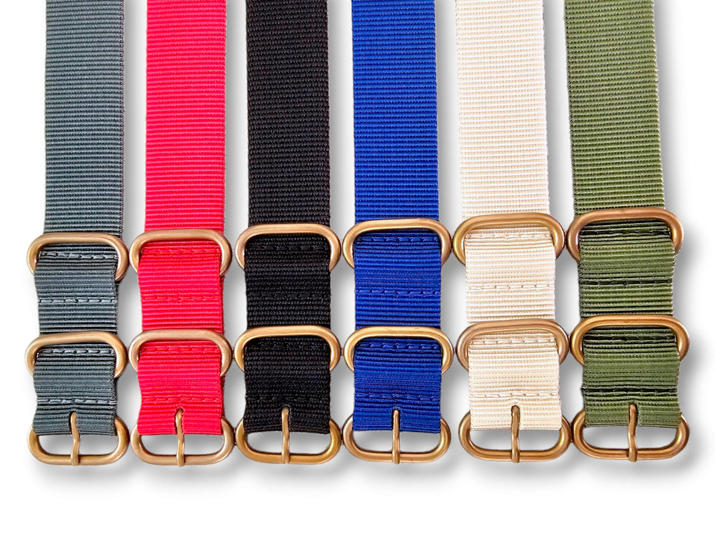 NATO Zulu G10 Nylon Watch Strap Bronze PVD Buckle 20mm 22mm