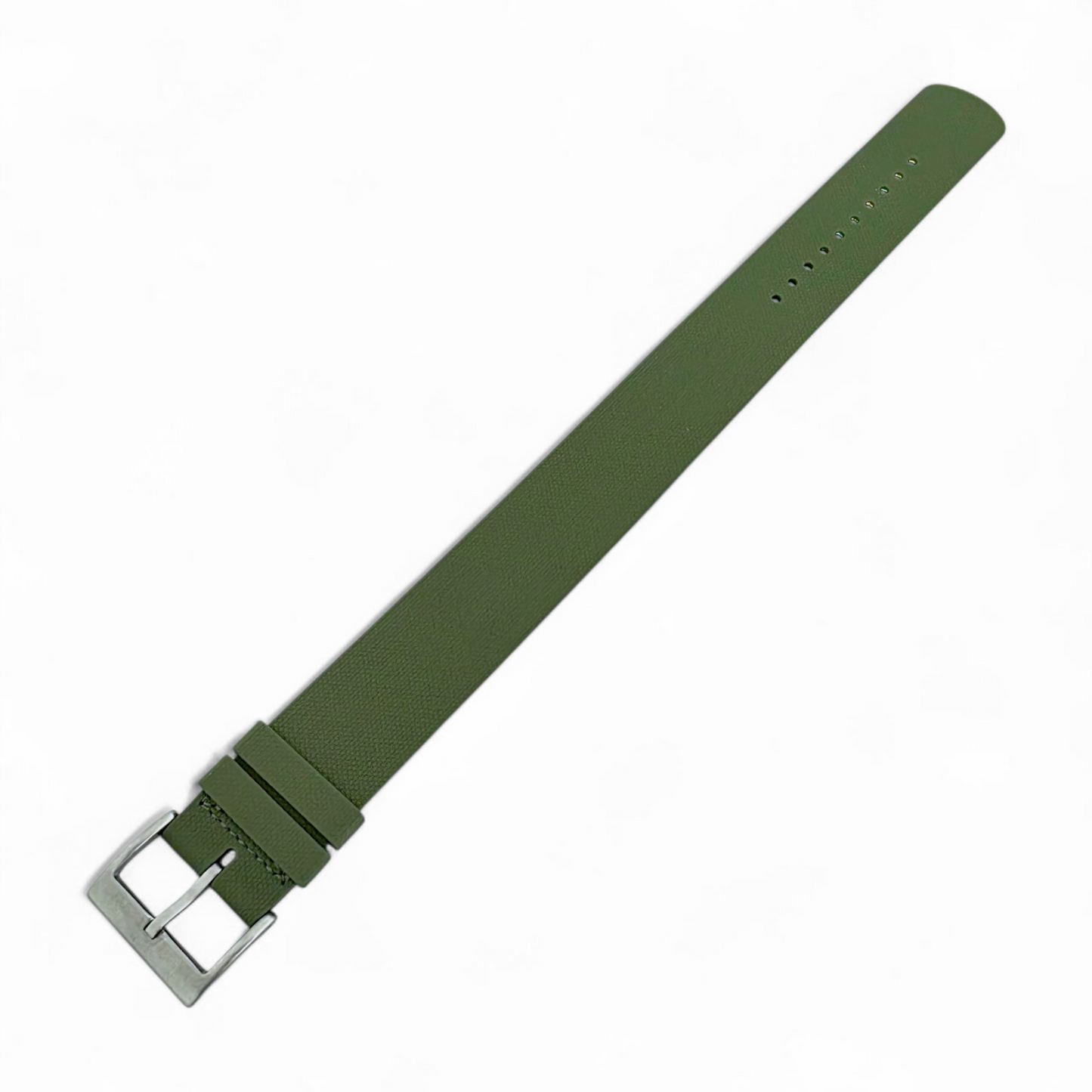FKM Rubber One Piece Watch Strap Band 1.4mm 20mm 22mm Green