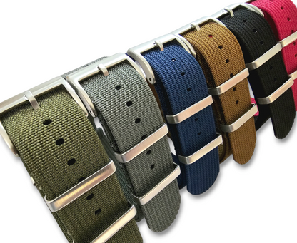 Ribbed Nylon NATO Watch Strap 1.4mm Thick 20mm 22mm