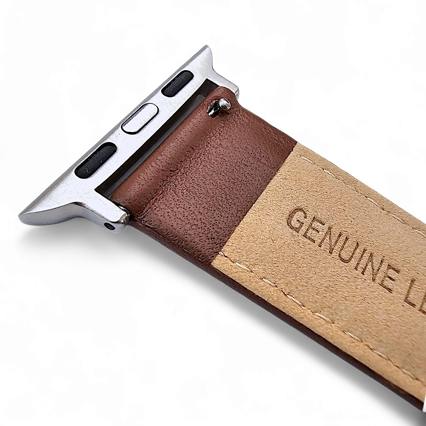 Italian Leather Diamond Stitch Watch Strap For Apple IWatch Brown