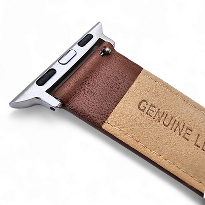 Italian Leather Diamond Stitch Watch Strap For Apple IWatch Brown