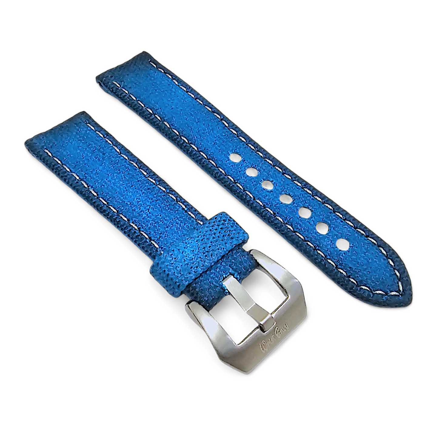 Distressed Thick Canvas Watch Strap Band Military Sailcloth Mens Blue 20mm 22mm