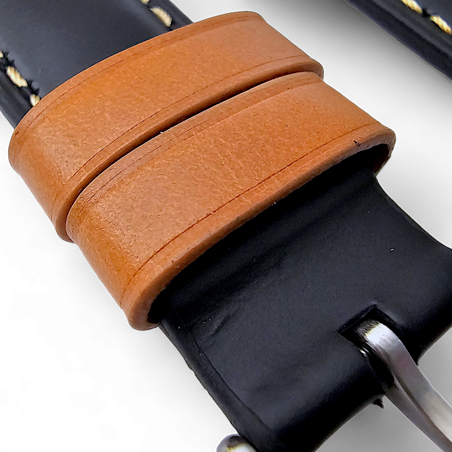 Top Grain Padded Leather Watch Strap For Apple IWatch Black